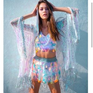 Sequin fringe kimono with tassels Halloween